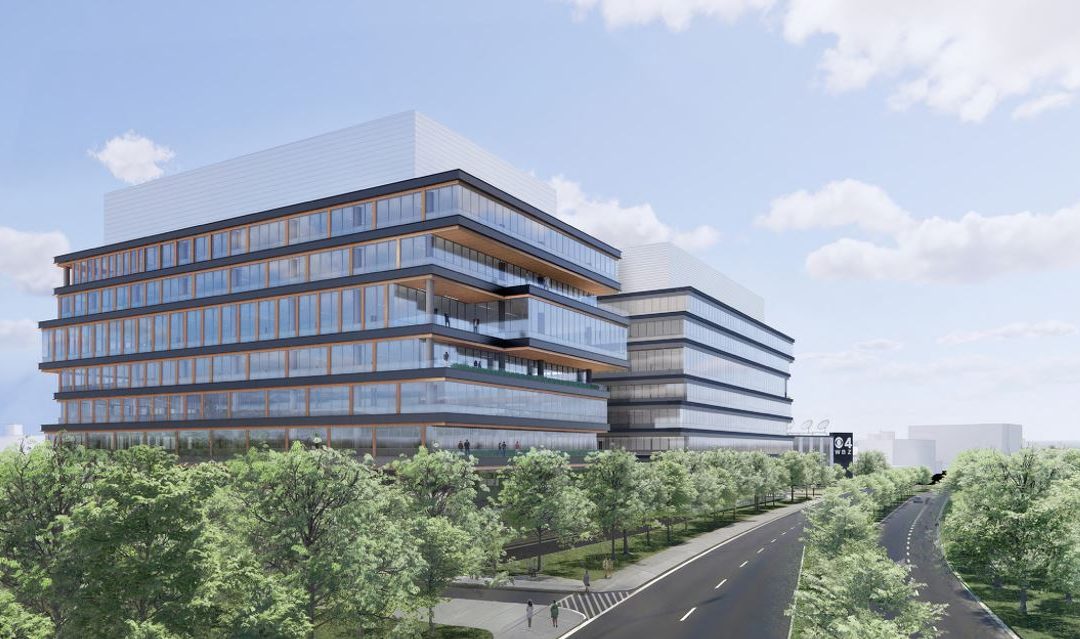 Developers Unwrap Plans for Eight-Story Life-Sciences Buildings as Replacement for old WBZ Studios and Antenna in Allston